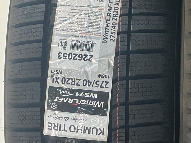 4 Brand New Kumho WinterCraft SUV WS71 275/40R20 XL $60 REBATE! in Tires & Rims in Ottawa