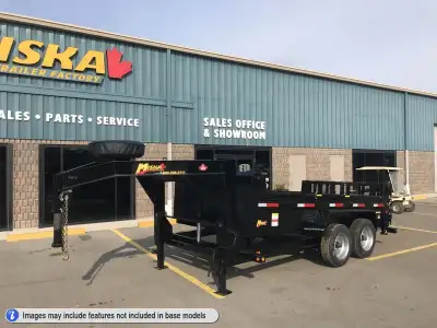 Miska Ultra Low Pro 16,000lb GVWR Gooseneck Dump Trailer with 81in.x14' Dump Bed Loaded with our Con...
