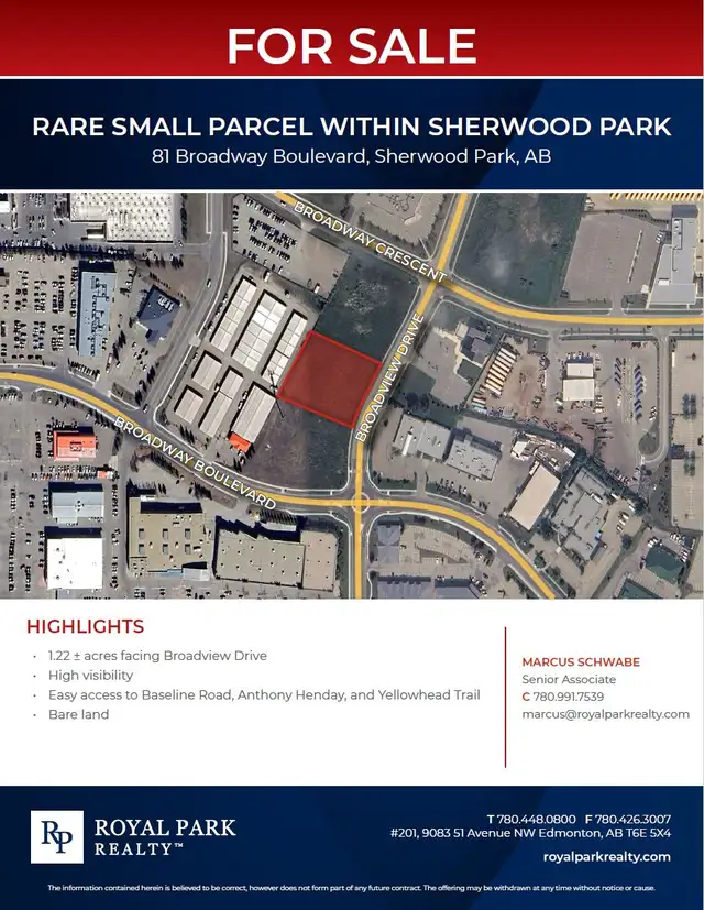 RARE SMALL PARCEL WITHIN SHERWOOD PARK