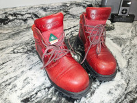 Women's leather steel toe work boots. Like new.