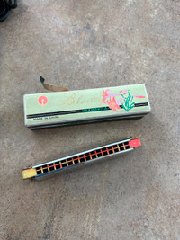 VINTAGE HANDMADE BLESSING HARMONICA WITH CHINESE SEA SCENE