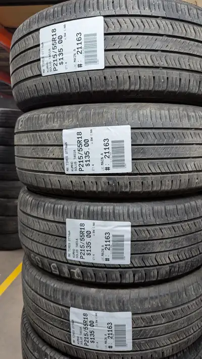 SET OF 4X KUMHO SOLUS TA51A TAG # 21163 Size: 215/55/18 215/55/18 Excellent condition Pressure teste...