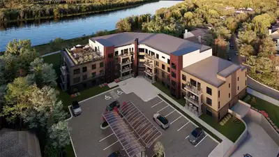 2C//Winnipeg/A truly luxurious condo complex situated on the banks of the Red River, designed and bu...