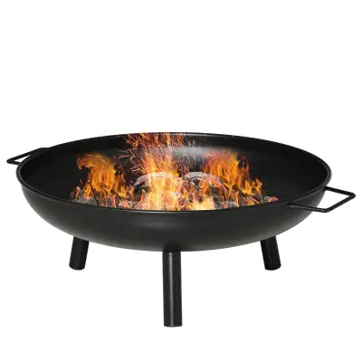 23" Round Outdoor Fire Pit, Portable Firepit Fireplace with Supp, View more