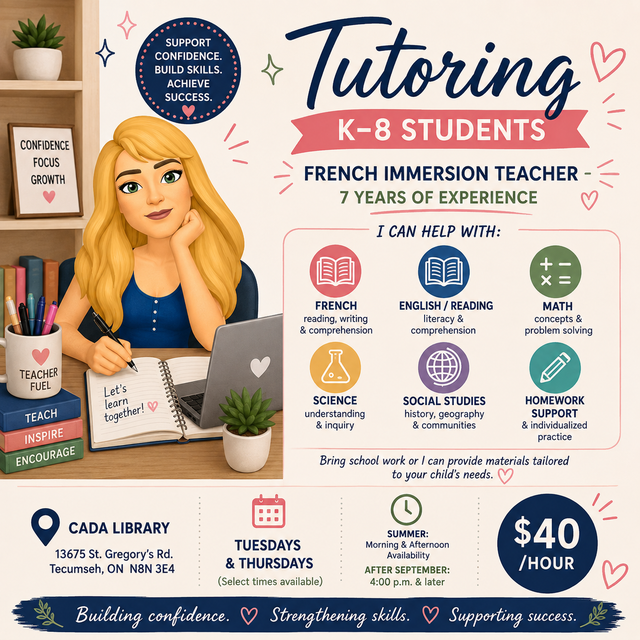 K–8 Tutoring with a French Teacher