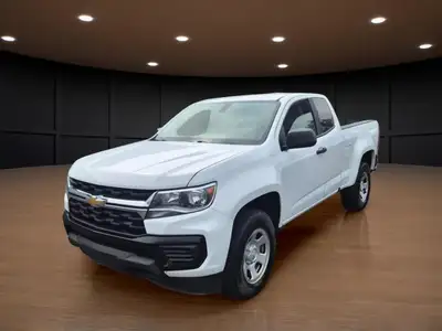 Introducing the 2021 Chevrolet Colorado 2WD Work Truck in a pristine white finish, this extended cab...
