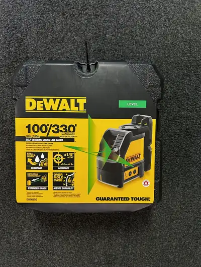 Dewalt 100/330 ft Green Self Leveling Cross Line Laser (1039602), View more