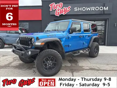 2024 Jeep Wrangler Willys Hydro Blue Pearl Coat *GREAT BF GOODRICH 17 TIRES*, *PARAMOUNT FRONT BUMPE...