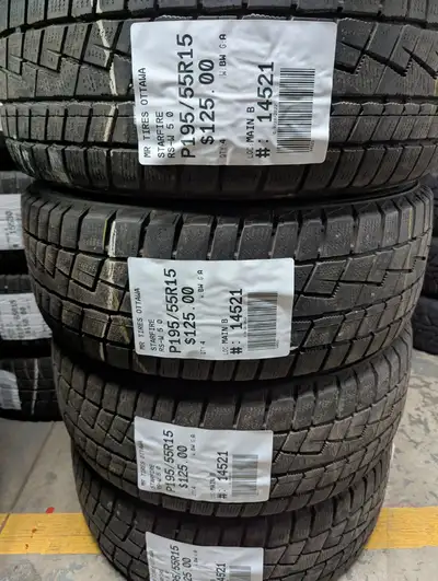 SET OF 4X P195/55R15 195/55/15 STARFIRE RS-W 5.0 TAG # 14521 MR. TIRES OTTAWA 4-3210 Swansea Crescen...