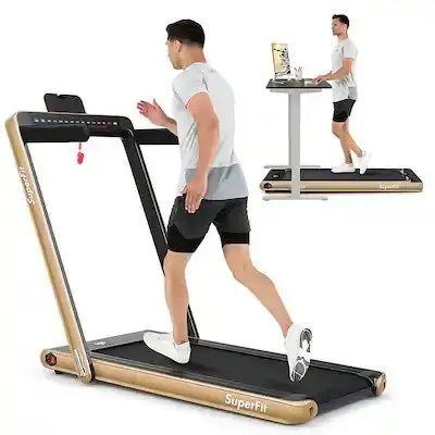 BRAND NEW - Costway 2 in 1 Dual Display Screen Treadmill... LOT#, View more