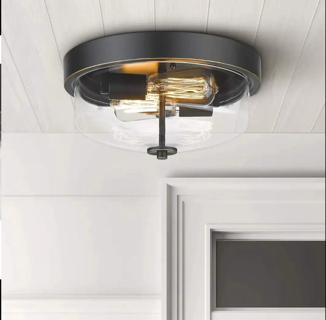 Emliviar Ceiling Light Fixture with Clear Glass Shade - Indoor O in Indoor Lighting & Fans in Gatineau - Image 4