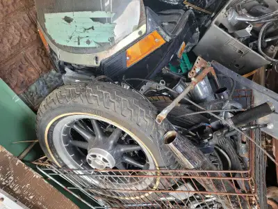 Crates of parts 2 complete bikes (goldwing alone I have the price for all invested into and could pa...