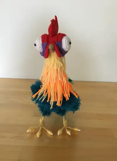 Crocheted chicken inspired by Hei Hei, View more