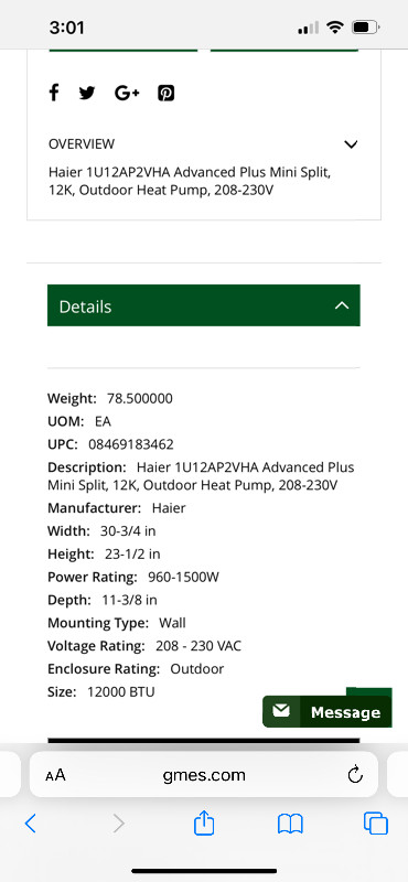 Mini split heat pump in Heaters, Humidifiers & Dehumidifiers in Oakville / Halton Region - Image 2
