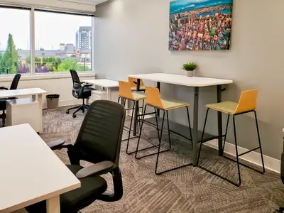 Access a bright and inspiring office space to rent designed to help teams of five to do their best w...