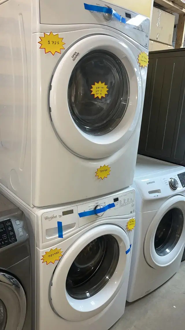 Whirpool 27” Stackable Washer Fully Tested  30-Day Warranty in Washers & Dryers in Kitchener / Waterloo - Image 3