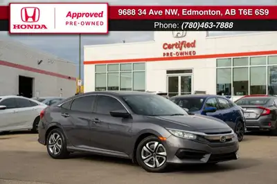 This 2018 Honda Civic Sedan LX combines practicality, reliability, and Canadian craftsmanship in a s...