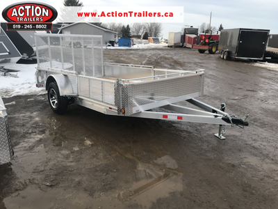 ACTION SERIES 80" X 12' ALUMINUM UTILITY TRAILER WITH SOLID ALUMINUM SIDES AND TOP TIE-DOWN RAIL (CO...