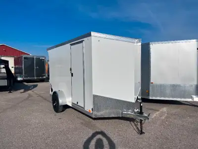 2024 United Enclosed Aluminum Cargo Trailer 6 x 12 x 6'6" Tall Rear Ramp Door W/ Extension Side Door...