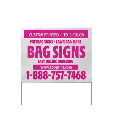 Poly Bag Signs | Lawn Bag sign, View more