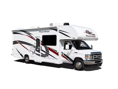 Thor Motor Coach Four Winds Class C gas motorhome 28Z highlights: Walk-Around Queen Bed Mid-Coach En...