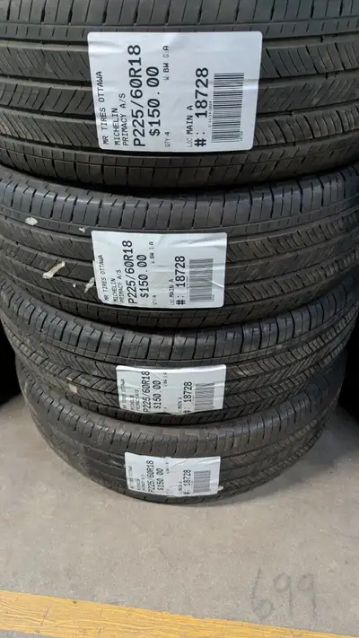 SET OF 4X MICHELIN PRIMACY A/S TAG # 18728 Size: 225/60R18 225/60R18 Excellent condition Pressure te...