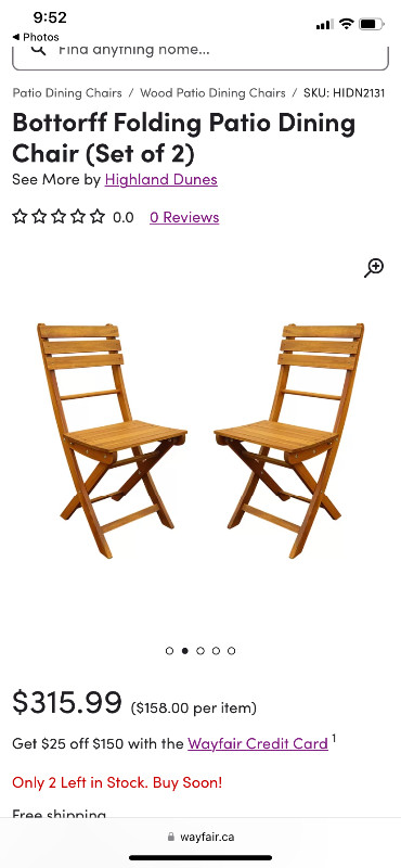 Brand New Acacia Wood Patio Chairs in Patio & Garden Furniture in Dartmouth