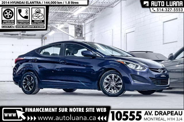 2014 HYUNDAI Elantra GL AIR CLIMATISE/MAGS/BLUETOOTH/CRUISE dans Autos et camions  à Ville de Montréal