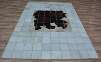 Handmade cowhide 5'2X7'2 Ft leather rugs from Egypt