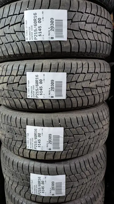 SET OF 4X P215/60R16 215/60/16 MOTOMASTER WINTER EDGE TAG # 20309 ** Please read details below ** MR...