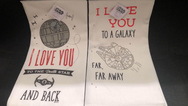 Star Wars TeaTowels I love you to Galaxy & Death Star and back in Arts & Collectibles in Lethbridge