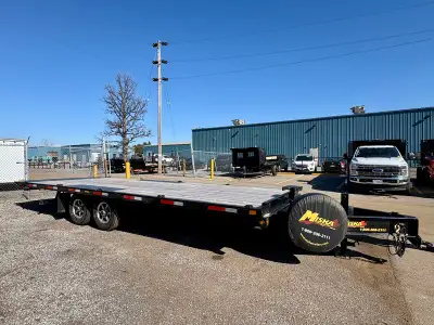 Nearly New Condition - 2026 Miska 8 Ton Hydraulic Tilt Flatbed Trailer with 102in. x 24' Decl Featur...