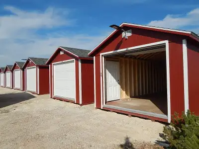 Modular storage garages for rent. Call for availability Six units 9' x 12', starting at $150.00 per...