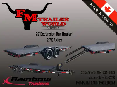 20' Rainbow Heavy Duty Equipment Trailer/Hauler 2-7000# Axles - Family Owned Family Operated - Low O...