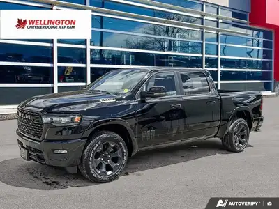Odometer is 33495 kilometers below market average! Diamond Black Crystal Pearlcoat 2025 Ram 1500 Big...