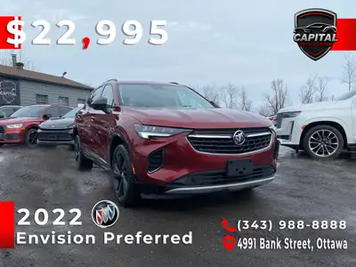 MODERN. LUXURIOUS. ALL-WEATHER CONFIDENCE! 2022 Buick Envision Preferred AWD Premium Compact SUV Ext...