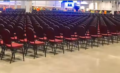 Brand new commercial stacking chairs and folding tables, resin and wood. MANY COLOURS IN STOCK, FABR...
