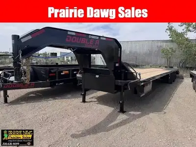 2026 Double A GHB208-34 30' deck plus 4' full spring assist ramps 20,000 gvw Powder Coated Artic wir...
