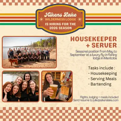 Housekeeping/Server at Aikens Lake Lodge, View more