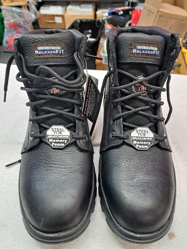 SKECHERS -RELEAXED FIR - STEEL TOE WORK BOOTS - SIZE 10.5 in Men's Shoes in Red Deer - Image 3