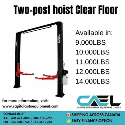 1-year warranty on parts ** CALL! CAEL 2 Post Hoist represent the best value for the customer that p...