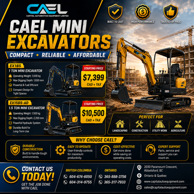 New CAEL Mini Excavators 1T/1.5T Gas with Briggs stratton certified warranty 7,399 Certified • Warra...