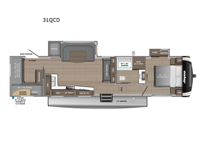 Please Call Us At 613.851.7326 with any questions? Jayco Eagle HT fifth wheel 31QCD highlights: Rear...
