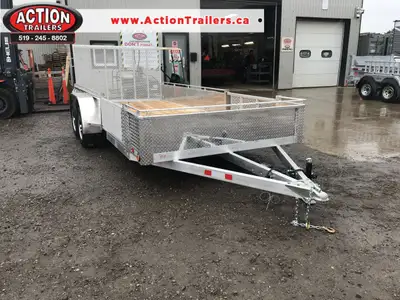 ACTION SERIES 80" X 16' ALL ALUMINUM UTILITY TRAILERS WITH REAR MESHED STRAIGHT GATE, SIDE LOADING A...