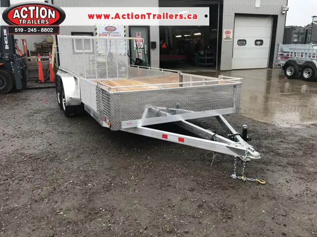 80" X 16' ALUMINUM UTILITY TRAILER W/ SIDE RAMPS in Cargo & Utility Trailers in London - Image 2
