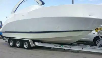 2024 tri axel boat trailer aluminum 15600lb capacity boat brakes on all 3 axles $9999 2024 triple ax...