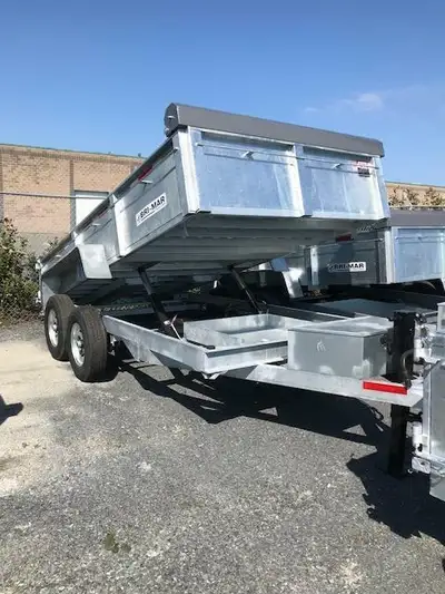 14,000 GVWR, Hot dipped Galvanized, Spring Assist Tarp, Ramps, Twin 2 Stage Lift Cylinders, combo Ga...