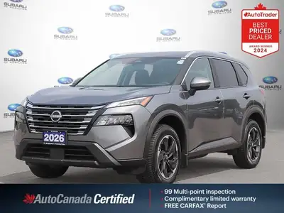 Recent Arrival! New Price! Gun Metallic 2026 Nissan Rogue SV AWD CVT with Xtronic 1.5L DOHC APPLE CA...