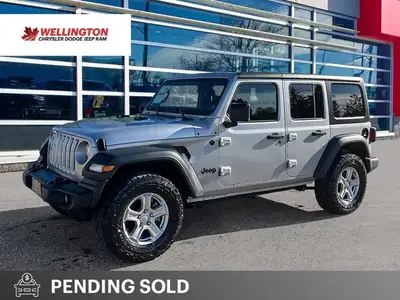 Silver Zynith 2023 Jeep Wrangler Sport 4x4 8-Speed Automatic 3.6L V6, One Owner, Clean CarFax Report...
