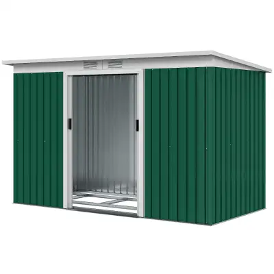 9' x 4' Garden Tool Shed Metal Storage Shed Outdoor Equipment To, View more